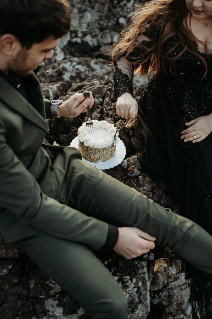 couple posing for their elopement photos in tofino vancouver island