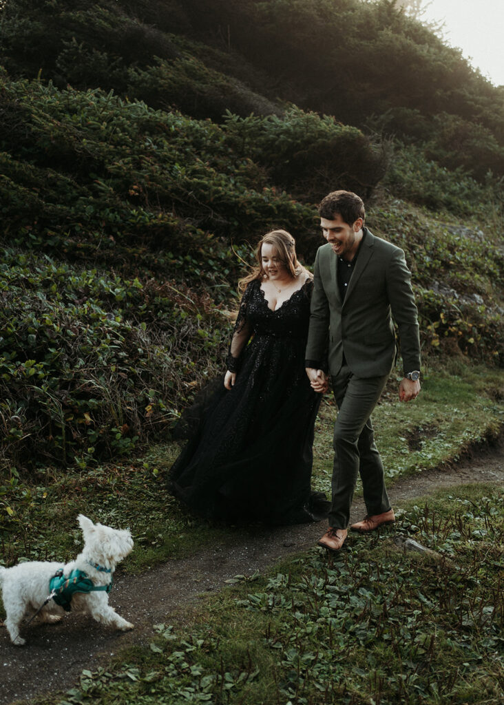 couple posing for photos in tofino vancouver island