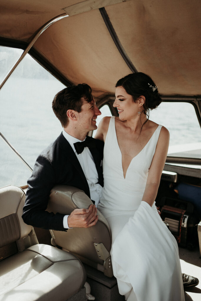 couple posing for their wedding portraits