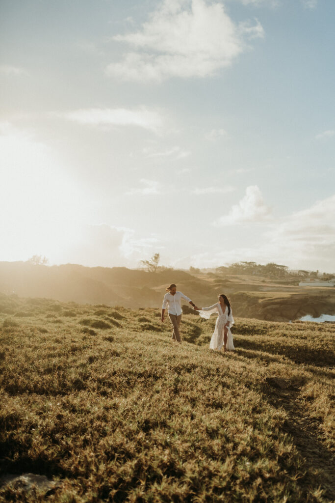 couple posing for their wedding portraits