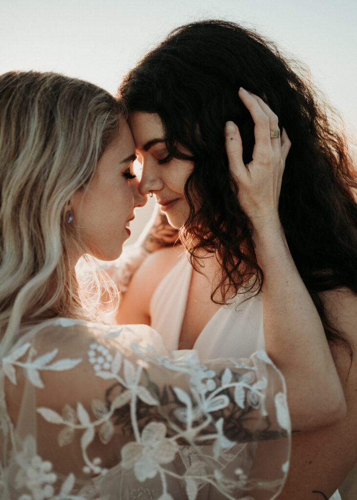 couple posing for their elopement portraits