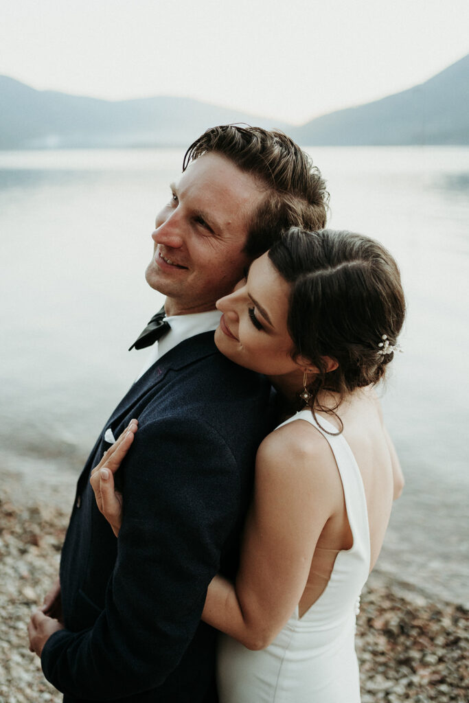 couple posing for their wedding portraits