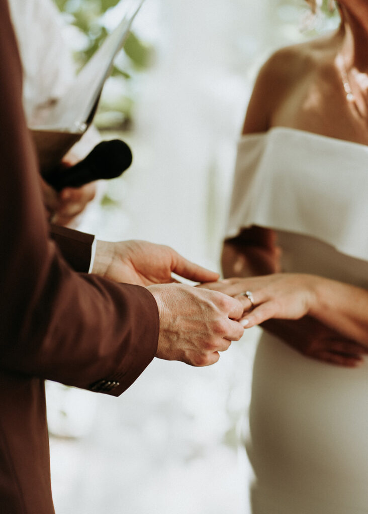 couple posing for their wedding portraits