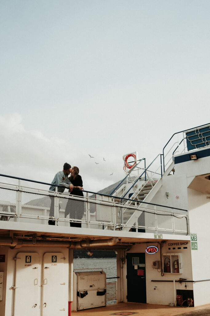 couple posing for their engagement photos