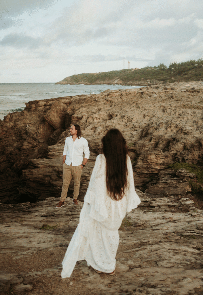 couple posing for their wedding pictures in Barbados