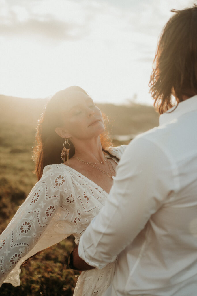 couple posing for their elopement pictures in Barbados