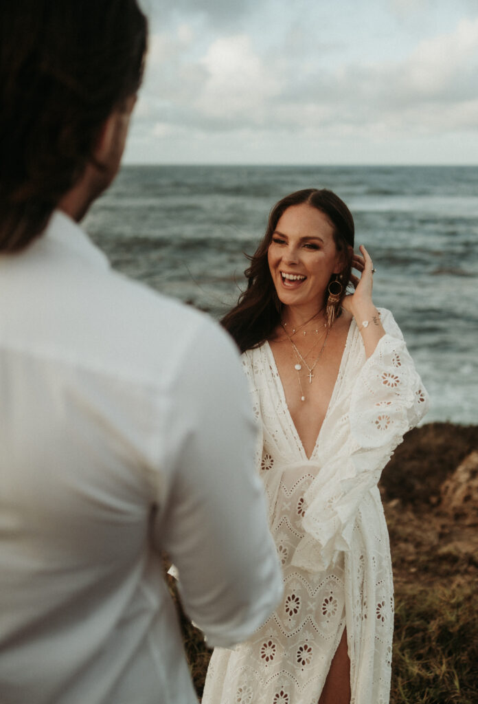 couple posing for their wedding pictures in Barbados