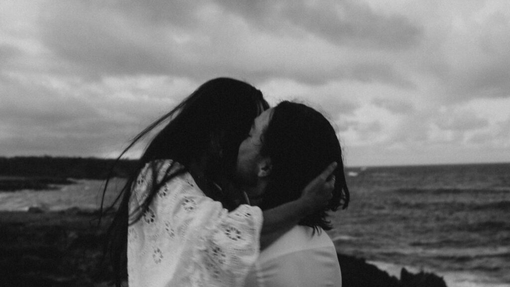 couple posing for their elopement pictures in Barbados