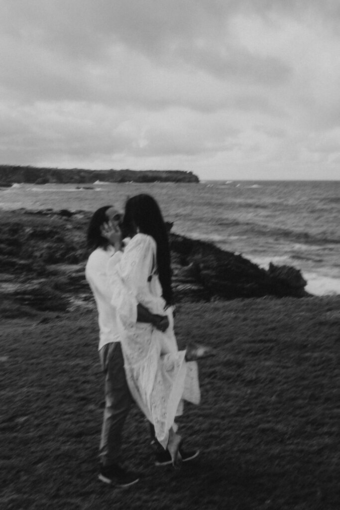 couple posing for their elopement pictures in Barbados