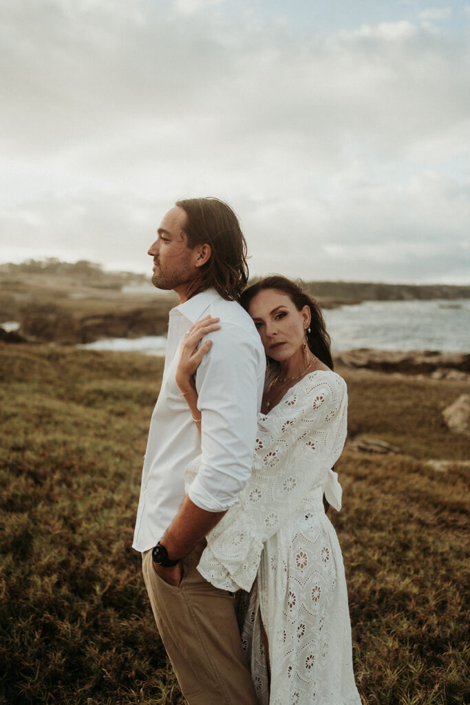 couple posing for their elopement pictures in Barbados