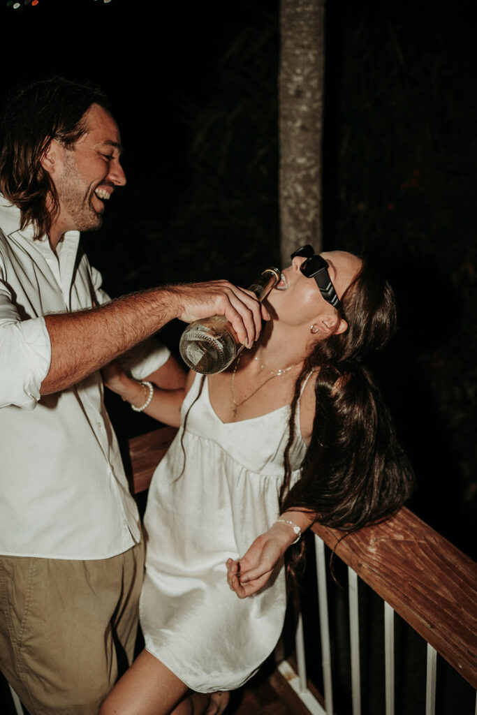 couple posing for their elopement pictures in Barbados