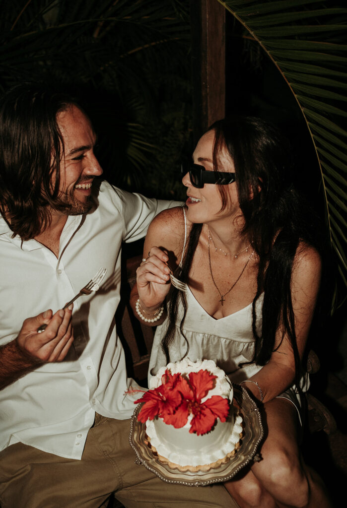 couple posing for their elopement pictures in Barbados