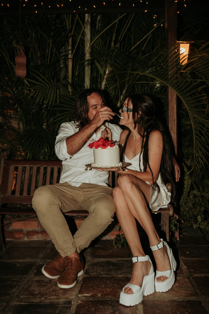 couple posing for their wedding pictures in Barbados